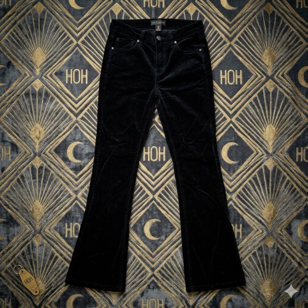 Groovy Glam Alert! House of Harlow 1960 Black Corduroy Flare Pants – Y2K Size 2